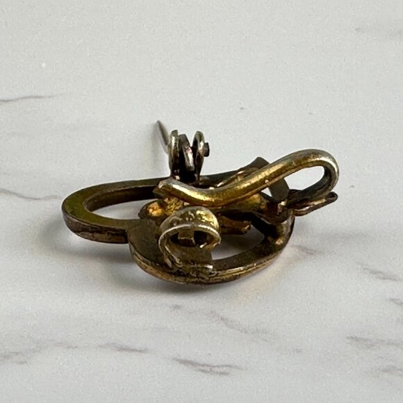 Antique 800 Silver Watch Pin, Fairy in Heart Brooch, Art Nouveau Figural Pin - Picture 5 of 5